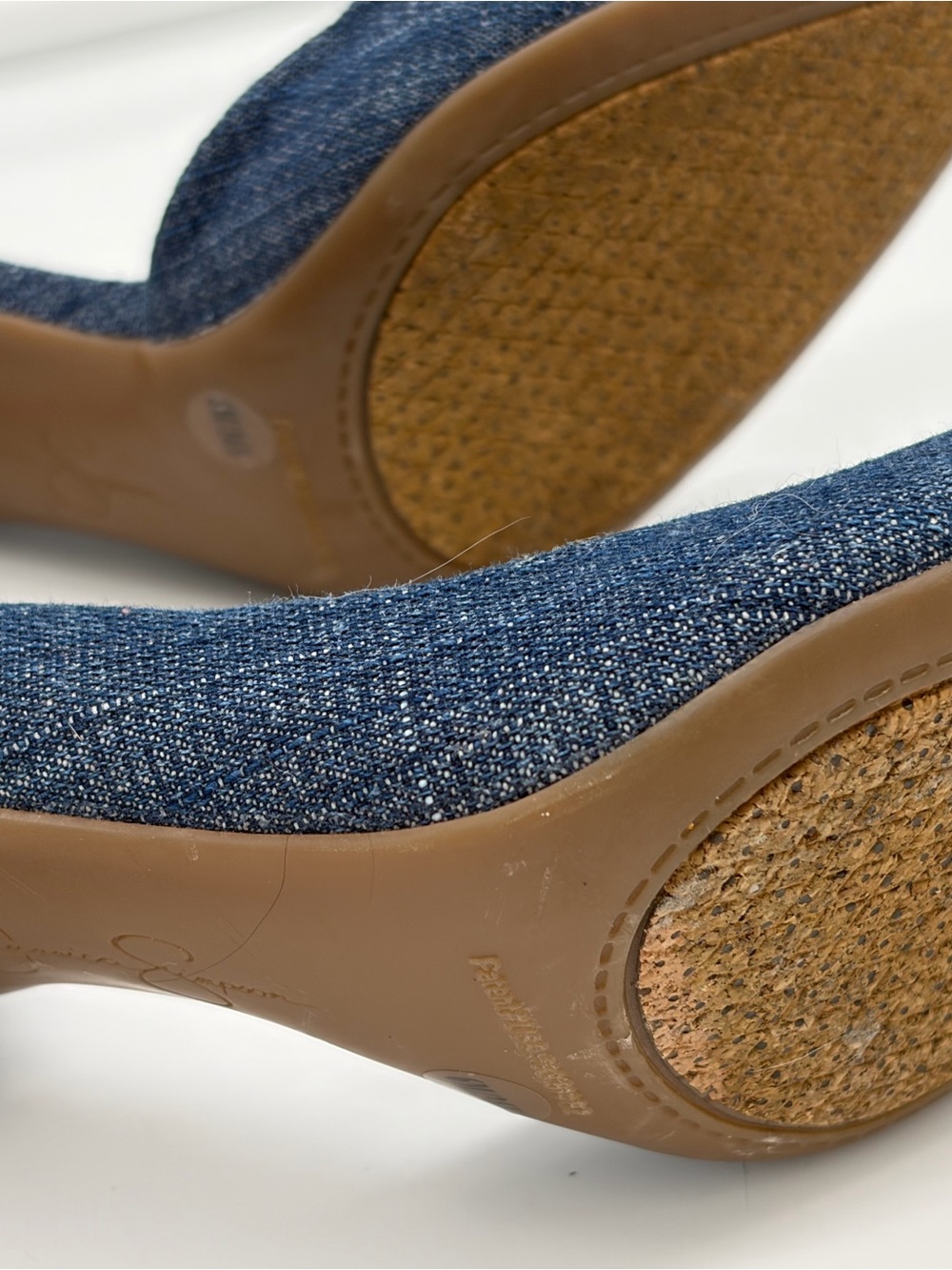 Denim Wedge Pumps - Blue (NO BOX)